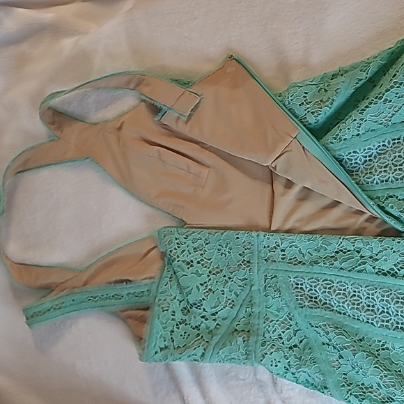 BCBG Maxazria soft green lace fully lined dress - Picture 10 of 12